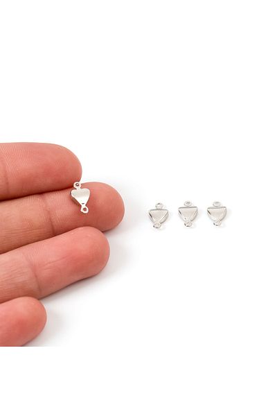 yfhobi 10 Pieces - 10 Mm Nickel Plated Metal Heart Patterned Double Handled Jewelry Accessories, 1st quality (does not tarnish)