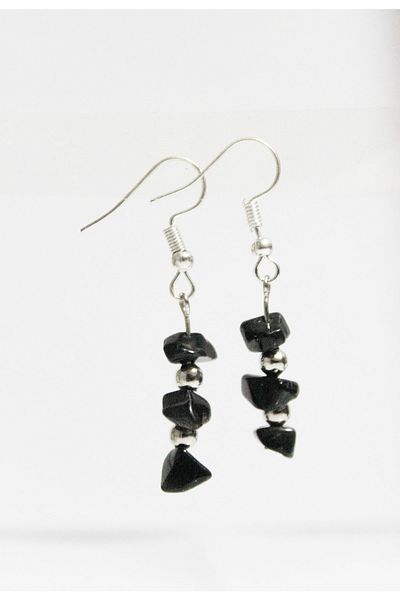 Mıçı Onyx (onix) Broken Stone Earrings