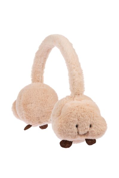 Kitti Arıcı Store New Season Girl's Winter Salmon Color Plush Headphones