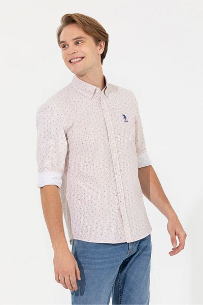 U.S. Polo Assn. Μπεζ ανδρικό πουκάμισο