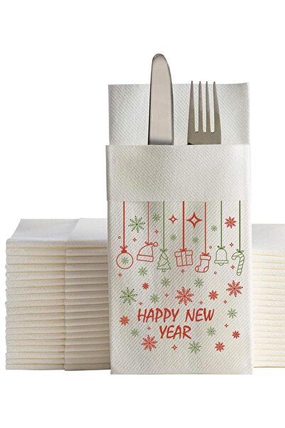 Ake Kağıt Yeni Yıl Cepli Peçete Airsoft 48x48 Cm 50li Paket