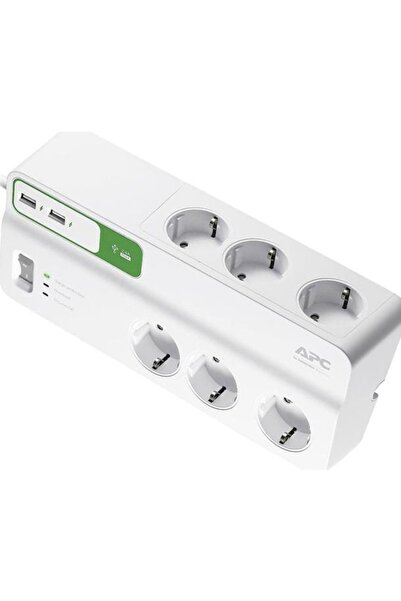 SCHNEIDER Apc Pm6u-gr 1836 Joule Anahtarlı 2 Usb'li Akım Korumalı Priz