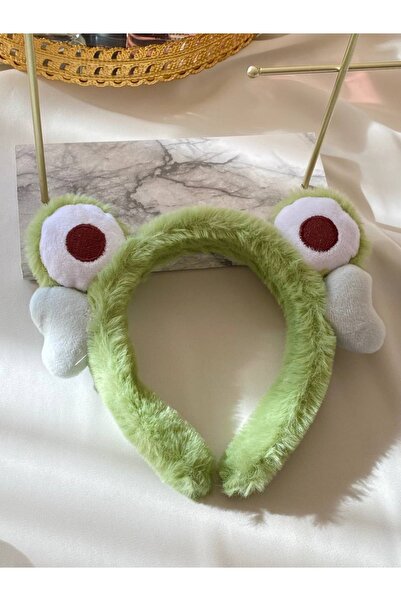 Esmeray Aksesuar Yeşil Renk Pelüş Kurbağa Ve Kalp Figürlü Taç