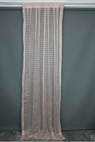 AKÇA TEKSTİL Large Baklava Powder Color Single Wing Ready Planted Pleated Background Curtain 300*260 Cm