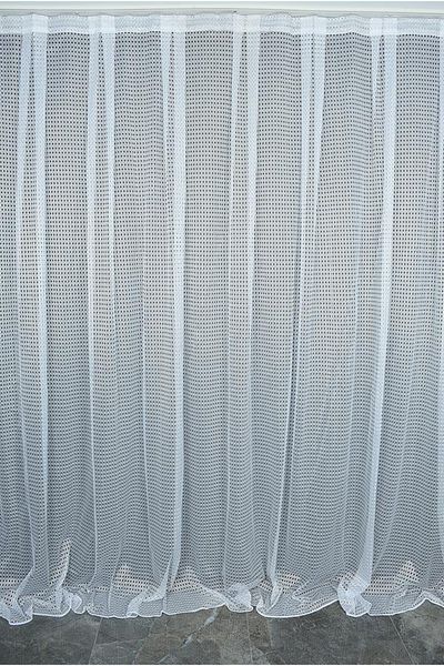 AKÇA TEKSTİL Snowdrop Model White Color Single Wing Ready Planted Pleated Background Curtain 300*260 Cm