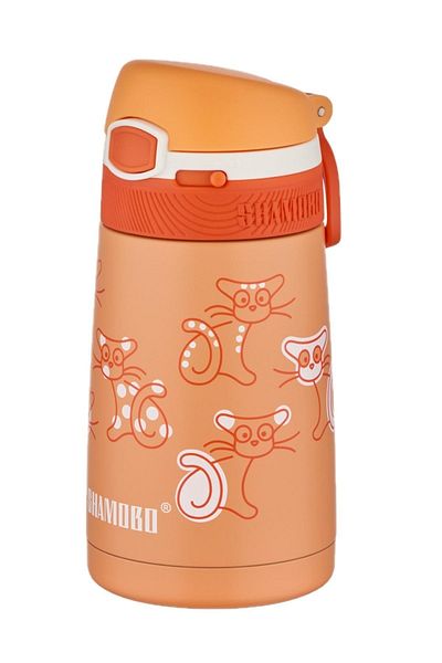 Shamobo Set of 2 Steel Thermos with Straw 350ml -6 Hours Thermal Insulation-