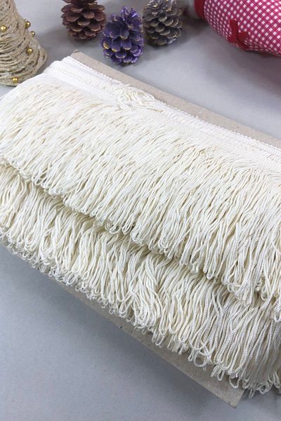 Hobigram Light Cream Thick Rope Fringe Tassel Width 15 cm 1 Meter – Decorative Ribbon, Stylish Design, Women's Accessory –