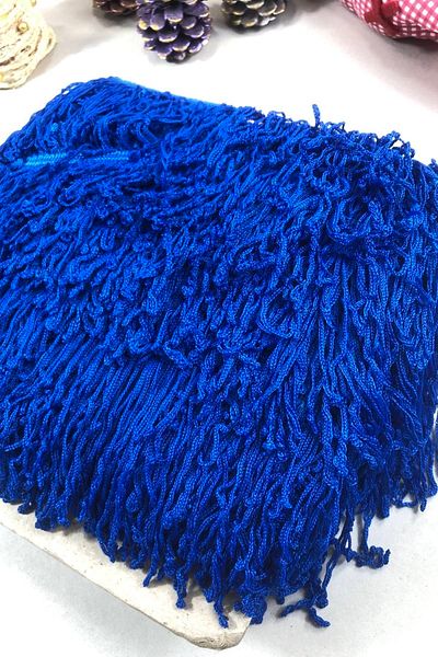 Hobigram Blue Fringe Tassel Width 20 cm 1 Meter – Special Design, Accessory, Quality Production, Eye-Catching Style – Deko