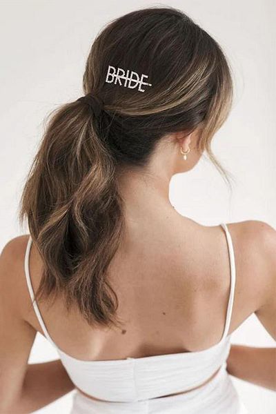 BAHELS Silver Color Crystal Stone Bride Hair Clip