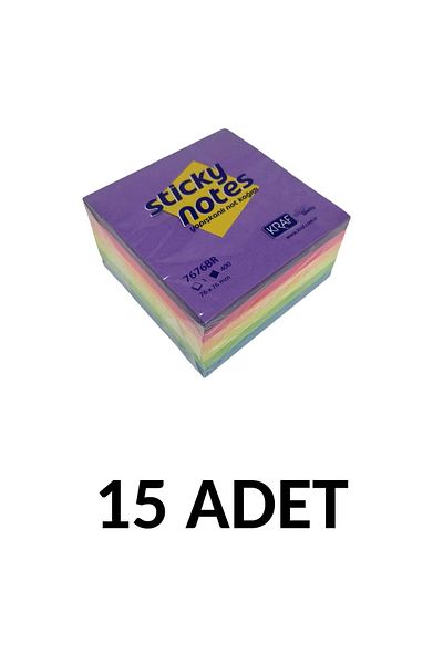 KRAF 15 Συσκευασία Κύβος Χαρτί Σημειώσεων Αυτοκόλλητο 76x76 400yp