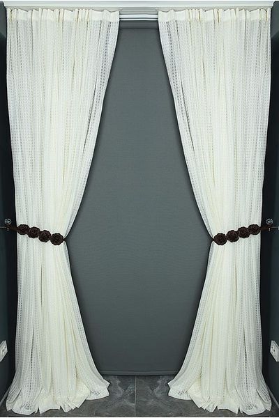 AKÇA TEKSTİL Kardelen Model Cream Color Single Wing Ready-made Planted Pleated Background Curtain 300*260 Cm