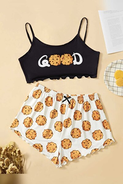PEMBİŞ HOMEWEAR Tex Supersoft Shorts Set,cookies2