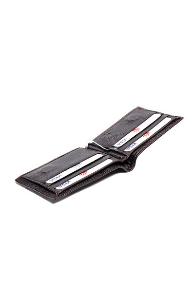 Eminsa Men's Brown Genuine Leather Wallet with Magnet Money Clip