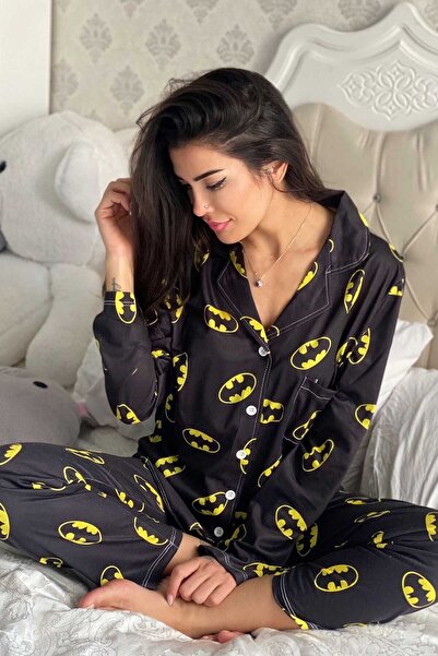 PEMBİŞ HOMEWEAR Feel Batman 2 Li Gömlek Yaka Süpersoft Pijama Takımı