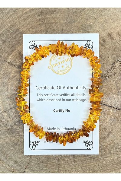 Tesbihci Efendi Adult Honey Color Drop Amber Elastic Bracelet