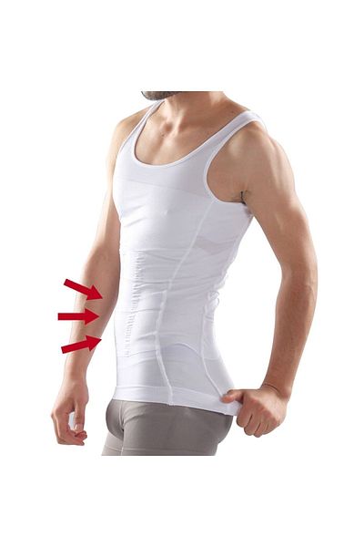 MİSTİRİK Torenova Men's Anti-Sagging Firming Corset Undershirt White Color