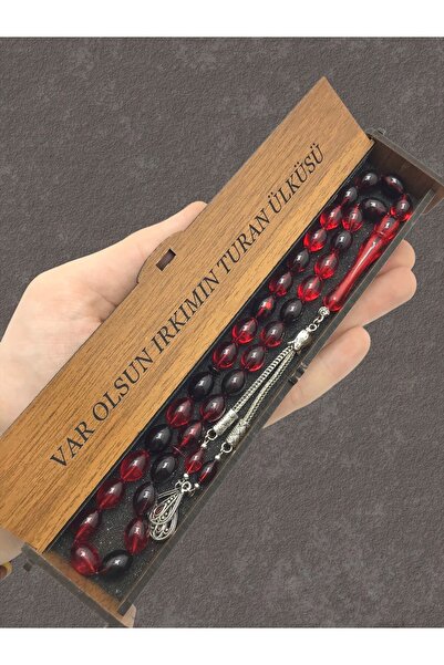 KANUNİ TESBİH Ülkücü Hediye, Ülkücüye Hediye Tesbih,kırmızı Siyah Hareli Ahşa...