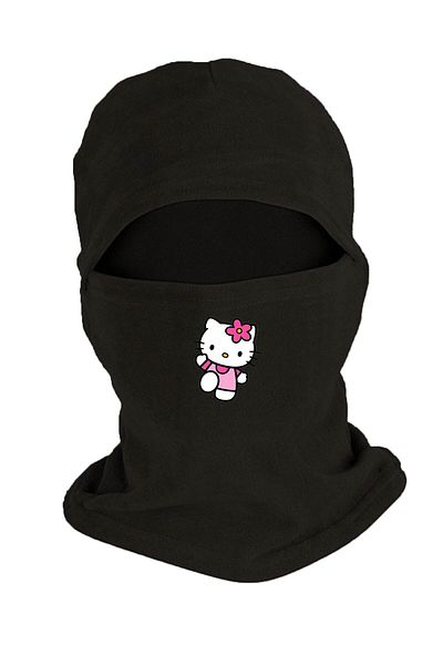 herotasarım Hello Kity Black Fleece μάσκα χιονιού και σετ γάντια κοπής - Bll2782