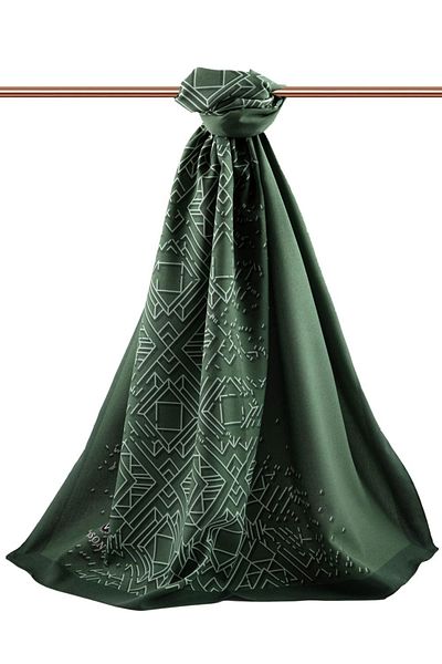 Vissona Γυναικείο Luxury Medina Silk Shawl Water Green - Petrol Green