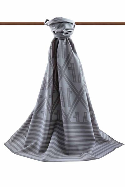 Vissona Women's Luxury Medina Silk Shawl Gray-3