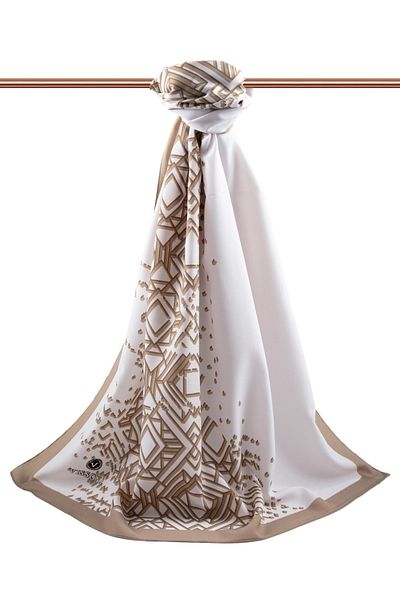 Vissona Γυναικείο Luxury Medina Silk Shawl Beige - Mink