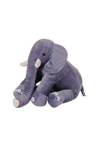 Mashotrend 40 Cm Oturan Dişli Fil Mavi - Uyku Arkadaşı - Peluş Fil