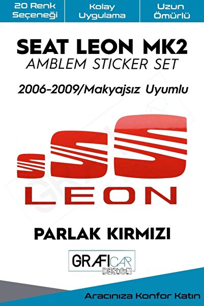 GRAFİCAR مجموعة ملصقات شعار سيات ليون Mk2 2006-2009 / بدون مكياج