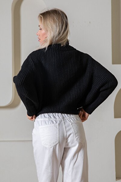 Serianno Balıkçı Yaka Yarasa Kol Bol Kesim Kazak