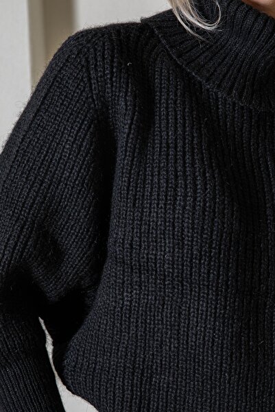 Serianno Balıkçı Yaka Yarasa Kol Bol Kesim Kazak