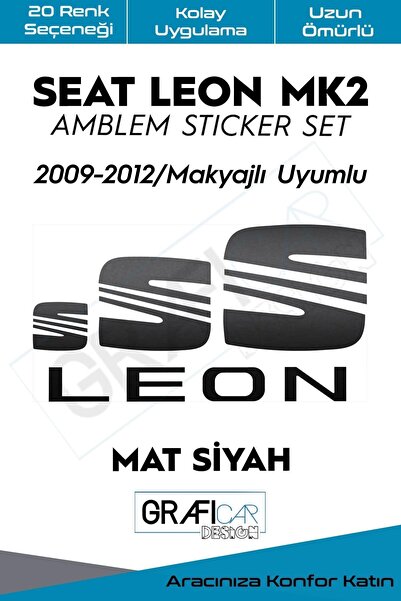 GRAFİCAR مجموعة ملصقات غطاء شعار سيات ليون Mk2 2009-2012/ مكياج