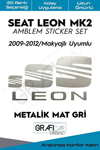 GRAFİCAR مجموعة ملصقات غطاء شعار سيات ليون Mk2 2009-2012/ مكياج