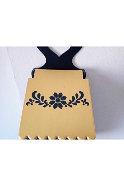 ASLI El Boyaması Kaktüslü Ahşap Ekmeklik Ve Poşetlik Takımı