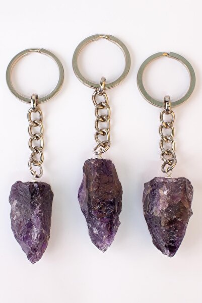 Dünya Doğal Taş Amethyst Stone Keychain