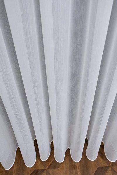 Glows Home Bamboo Slub Ironing Resistant Wrinkle-Free Tulle Curtain 1X3 Layer Pleated