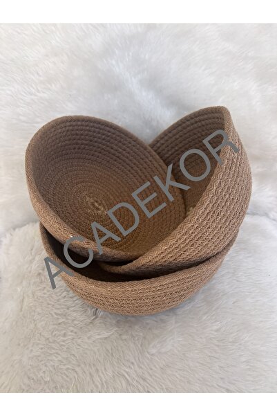 ACADEKOR سلة ثلاثية، خوص، منظم متعدد الأغراض، منظم للحمام