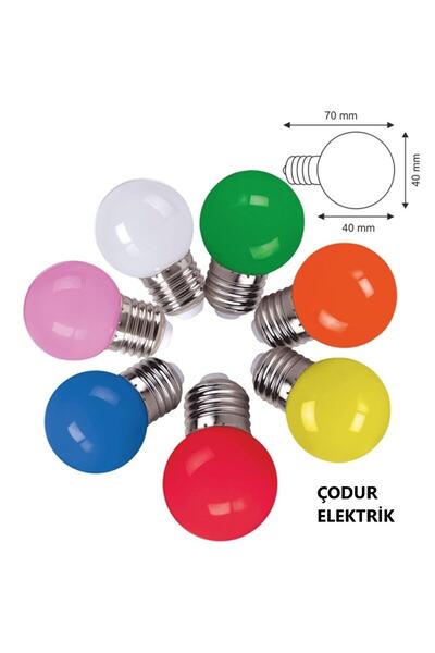Osaka Light 1 Watt Yeşil Renk E27 Duylu 25 Lümen Led Gece Lambası Ampulü 1 Ad...