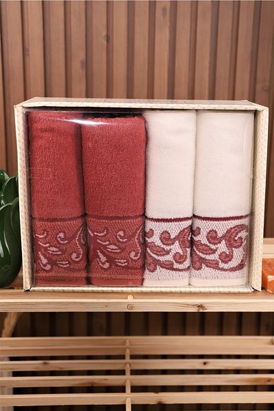 Özdilek Σετ Πετσέτες Estate Boxed 4 τεμαχίων 50x90 Πετσέτες προσώπου