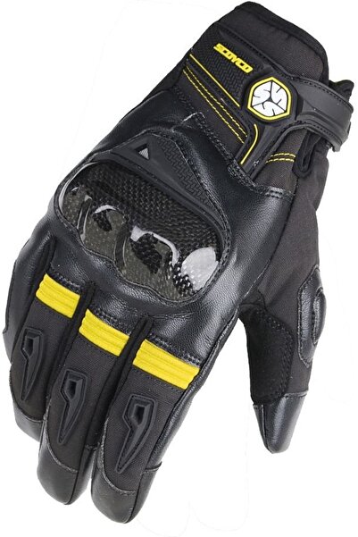 SUPORTE Scoyco Mc57 Wp 4 Mevsim Motosiklet Eldiveni (sarı-siyah)