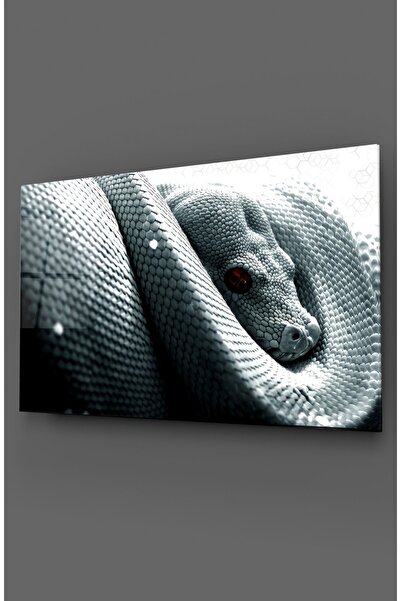 TAULART Pictură pe sticlă cu șarpe cu ochi roșii