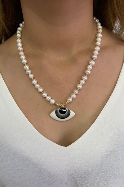 Suerte Accessories Mayorka Inci Altın El Işi Seramik Evil Eye Göz Nazar Boncu...