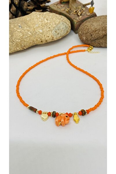 Porsuk Alternatif اليدوية السيراميك الفيل الشكل قلادة المرأة