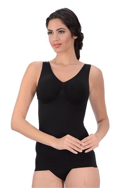 PROSLİM Women's Black Thick Strap Athlete Corset Gatherer Size 1 Thin Appearance Seamless Knitted Silky