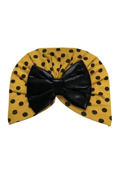 Cap & More Boneli Bebek Sarı Saç Bandana Puanlı Fiyonklu