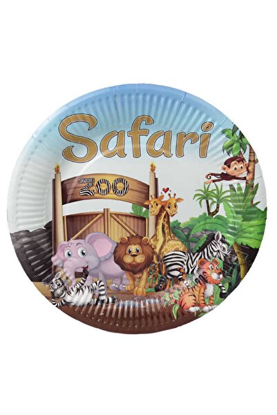 Tabak Karton Safari Zoo 23 Cm 8 Adet