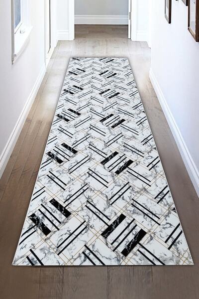 BAKIRÖZÜ HOME Πλενόμενος αντιολισθητικός χαλί διάδρομος κουζίνας υπνοδωμάτιο κομμένο χαλάκι ανθρακί