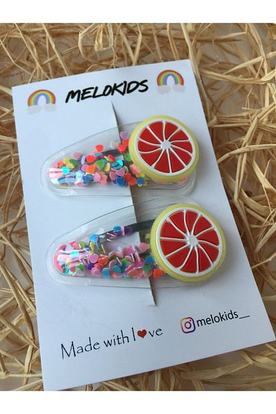 Melo Sangreie Portocaliu Mixt Culoare Paiete Catarama Snap 2 Bucati