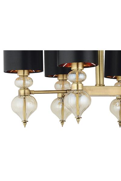 LampaLuce R Dolce Ragazza Şapkalı Klasik Avize Yemek Masası Üzeri 8'li Sarı 100x90cm