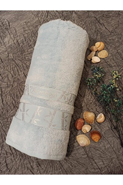 ŞENER HOME Πετσέτα μπάνιου μεγάλου μεγέθους Bamboo πρώτης ποιότητας 90x150 cm.- γαλάζιο