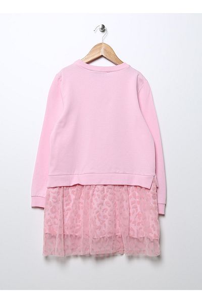Funky Rocks Printed Pink Girl's Dress Dfg-12