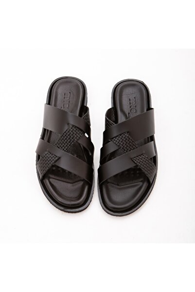 Tamer Tanca Ανδρικές δερμάτινες παντόφλες casual - 876 448 Erk Trlk Y22